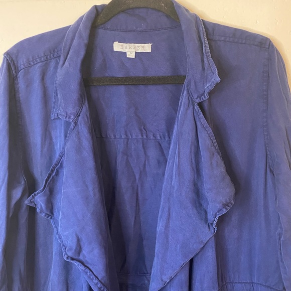 Harper Blue Open Front Drapey Lightweight Jacket Size Medium - Picture 2 of 10